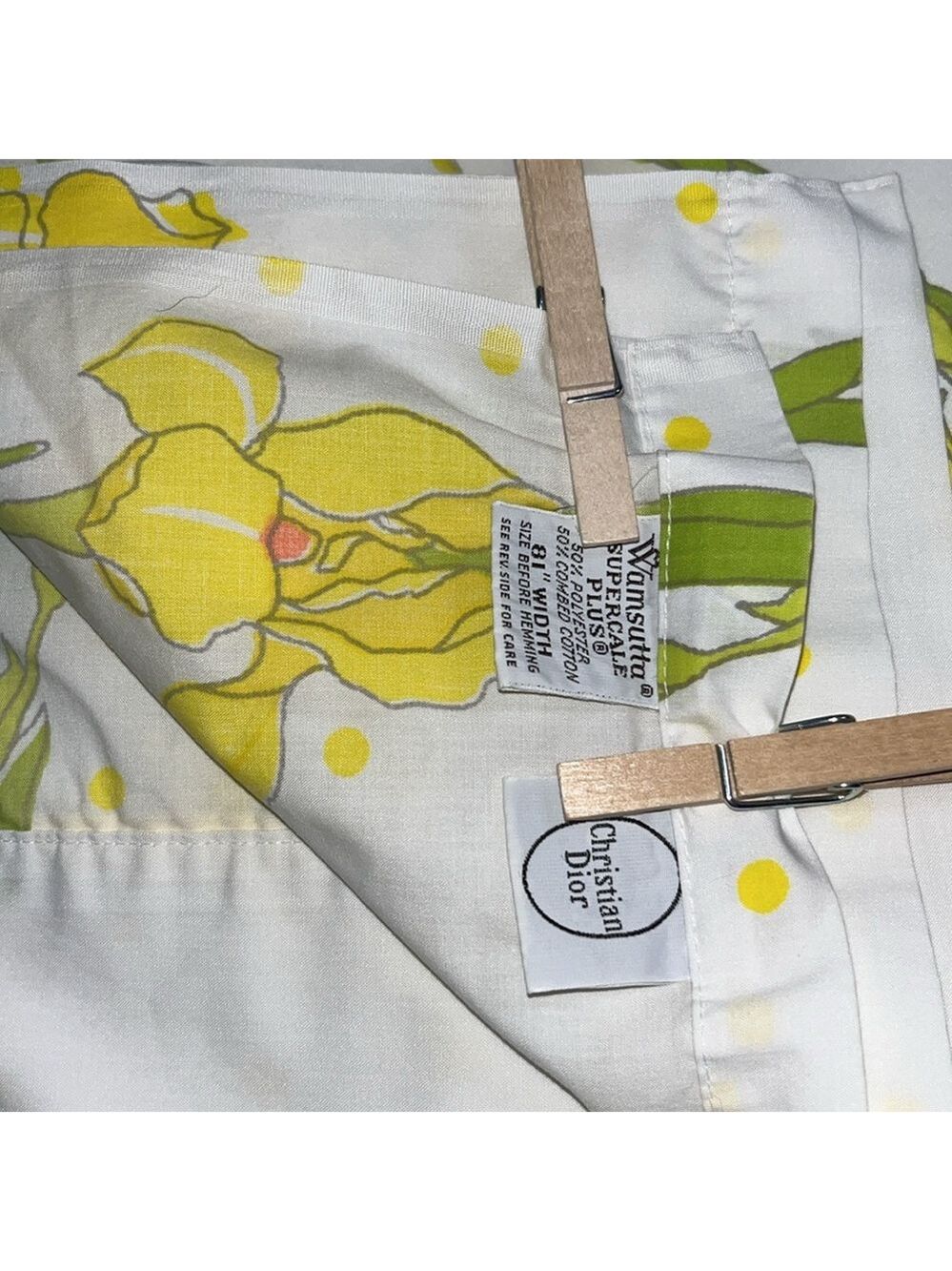 Christian Dior Wamsutta Full Sheet Set Yellow Iris - Picture 9 of 9